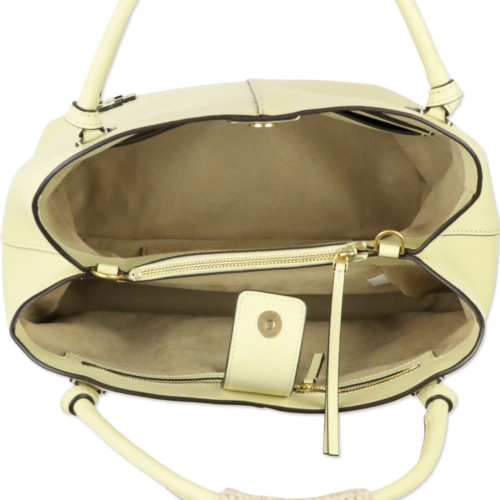 Tory Burch Buttermilk Leather McGraw Smooth Satchel
