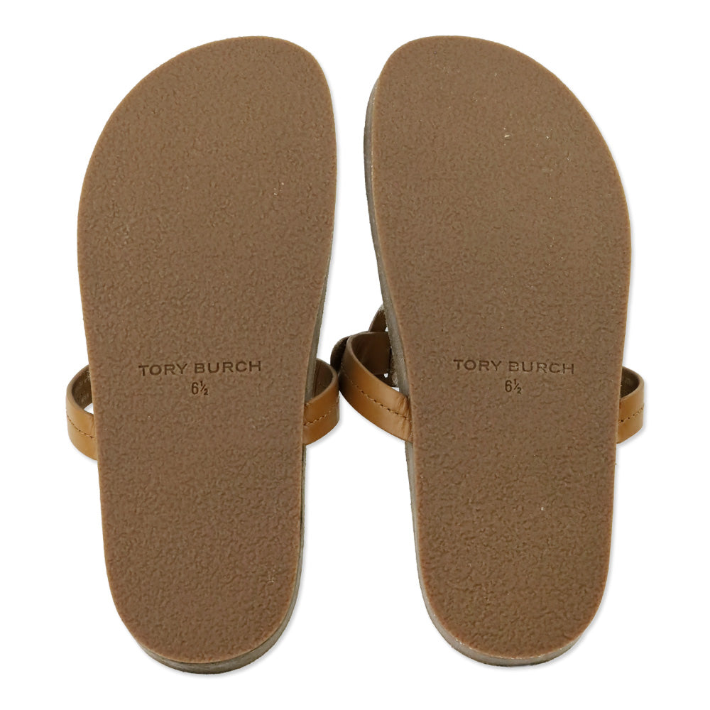 Tory Burch Caramel Corn/Buttermilk Leather Miller Cloud Shearling Sandals