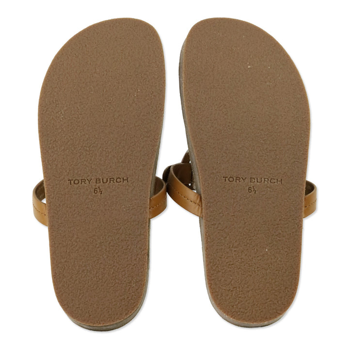 Tory Burch Caramel Corn/Buttermilk Leather Miller Cloud Shearling Sandals