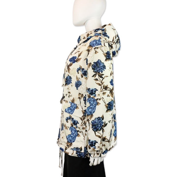 Tory Burch Caramel Mixed Floral Print Windbreaker