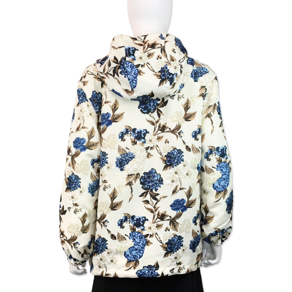 Tory Burch Caramel Mixed Floral Print Windbreaker