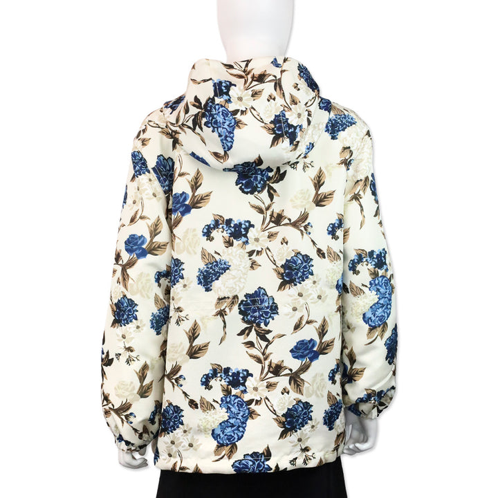 Tory Burch Caramel Mixed Floral Print Windbreaker