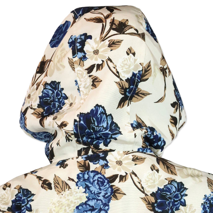 Tory Burch Caramel Mixed Floral Print Windbreaker