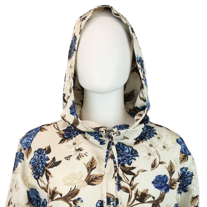 Tory Burch Caramel Mixed Floral Print Windbreaker