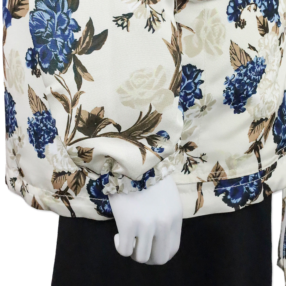 Tory Burch Caramel Mixed Floral Print Windbreaker