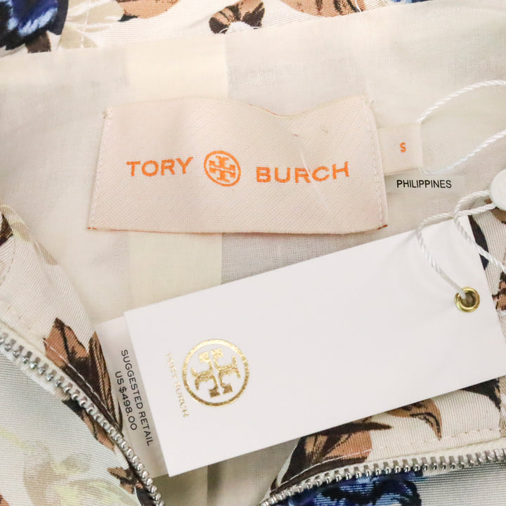 Tory Burch Caramel Mixed Floral Print Windbreaker