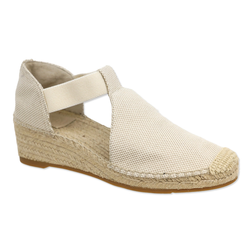 Tory Burch Catalina 3 50MM Beige Canvas/Elastic Wedge Espadrille