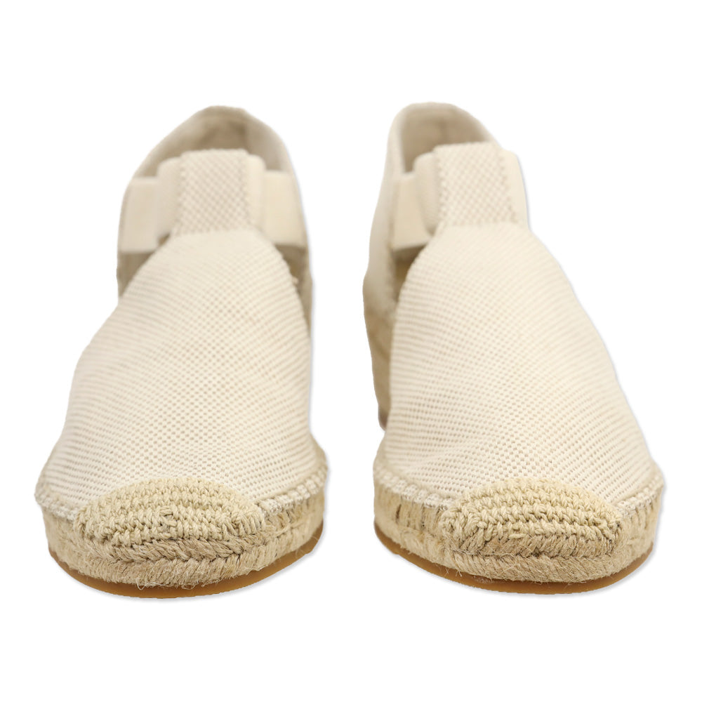 Tory Burch Catalina 3 50MM Beige Canvas/Elastic Wedge Espadrille
