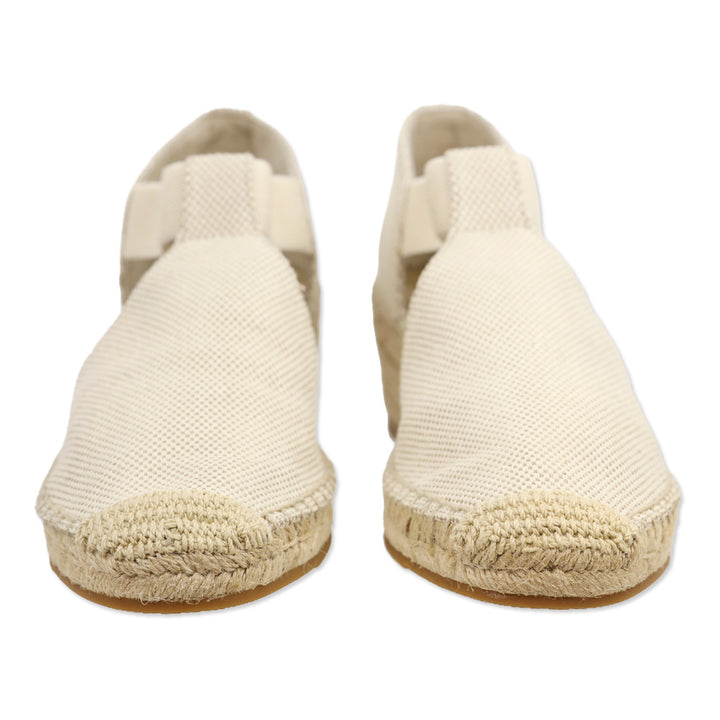 Tory Burch Catalina 3 50MM Beige Canvas/Elastic Wedge Espadrille