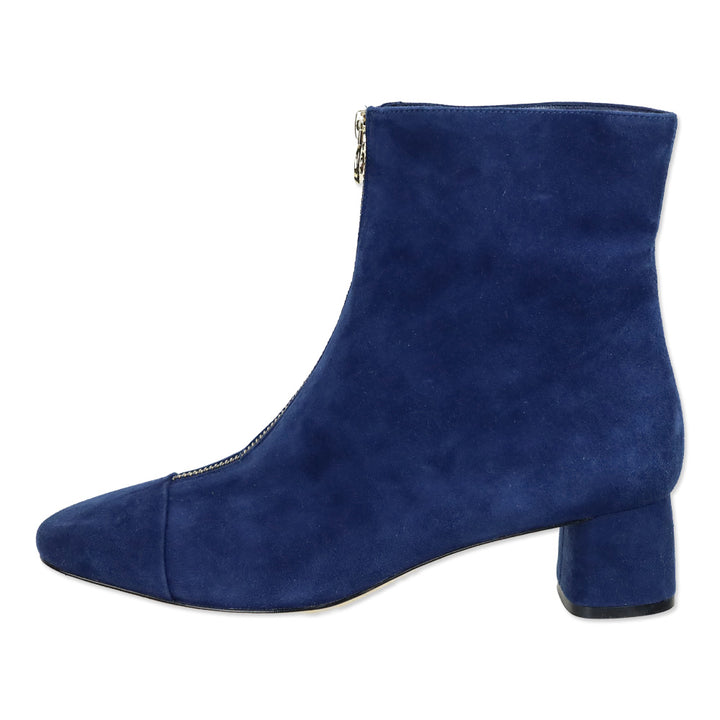 Tory Burch Caterina Blue Suede Zip Booties
