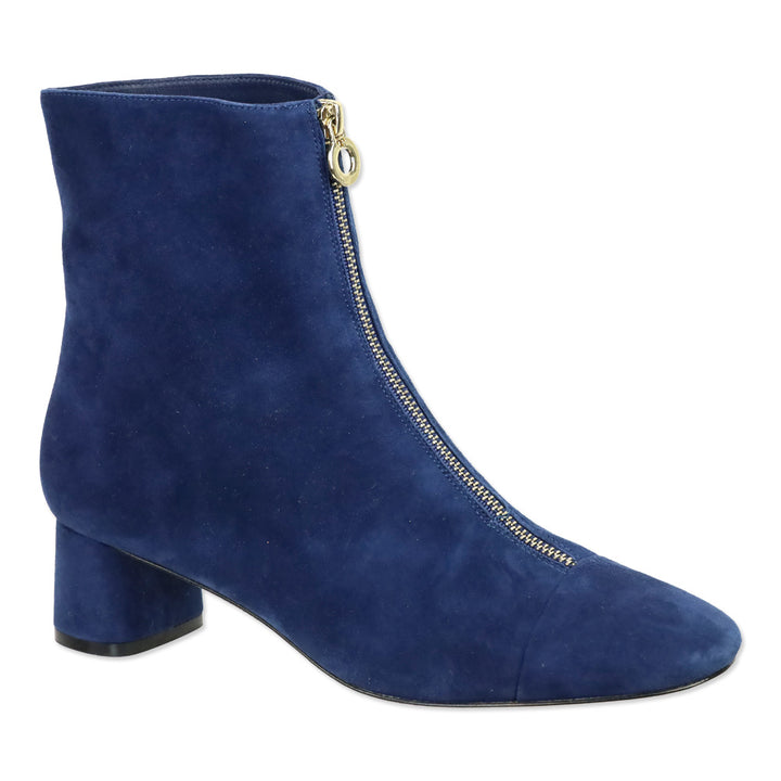 Tory Burch Caterina Blue Suede Zip Booties