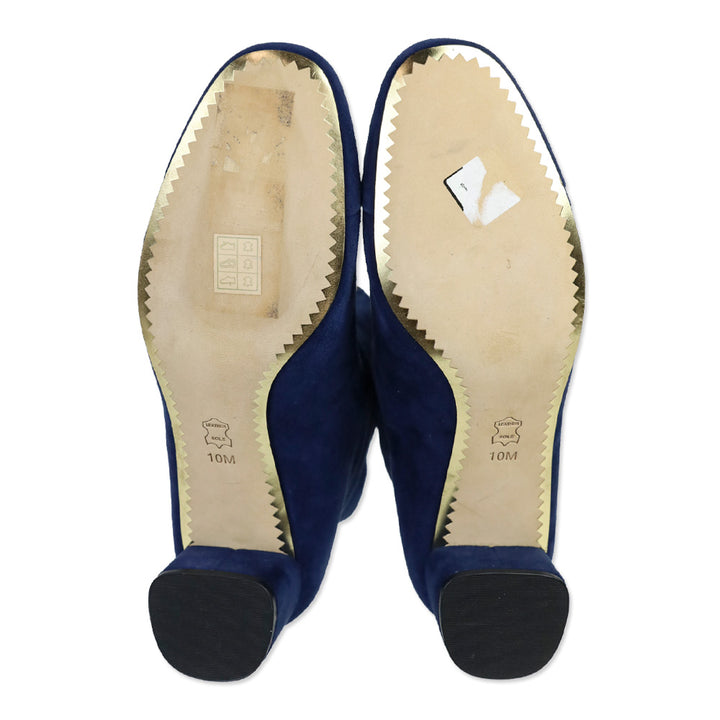 Tory Burch Caterina Blue Suede Zip Booties