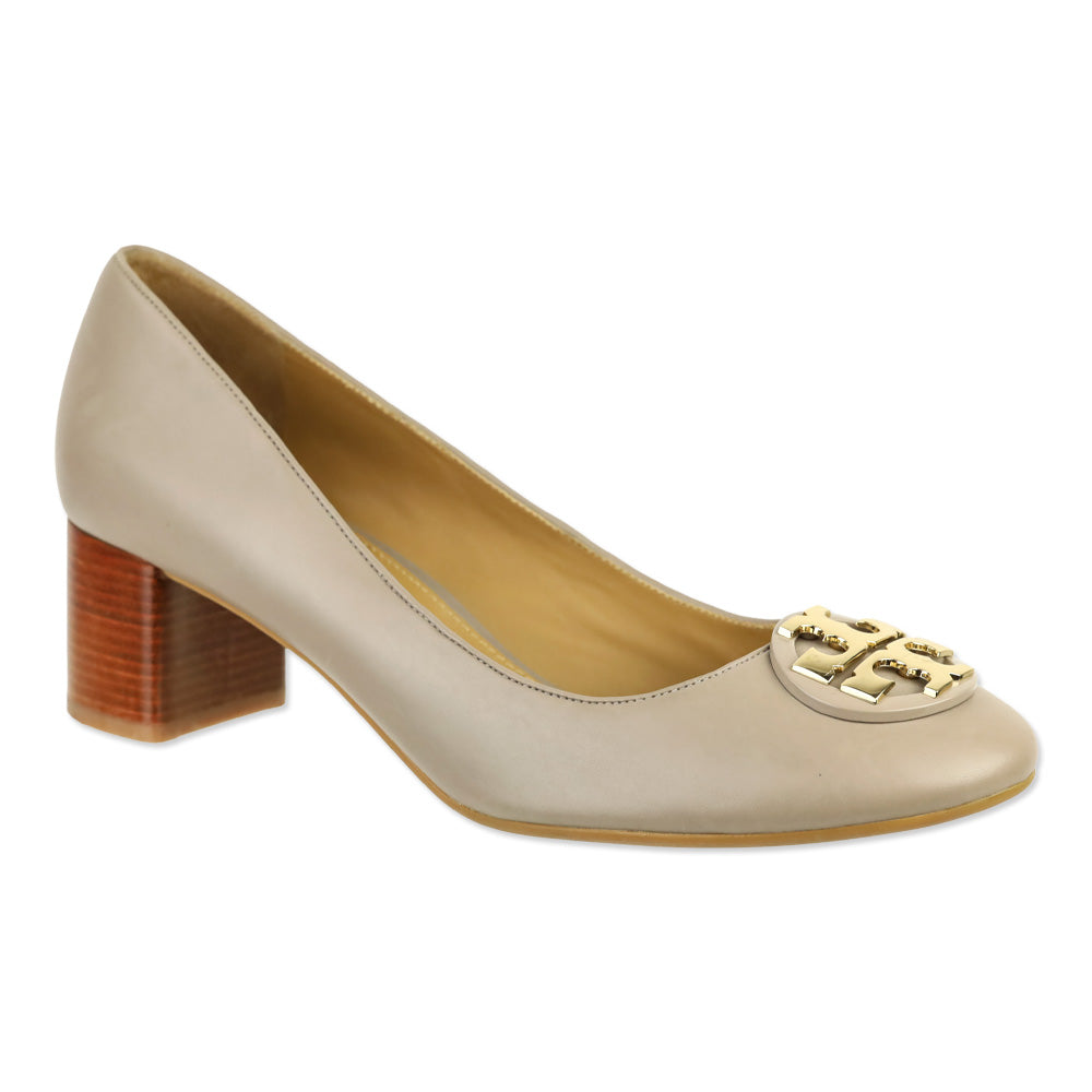 Tory Burch Claire 50mm French Gray Calf Leather Pumps