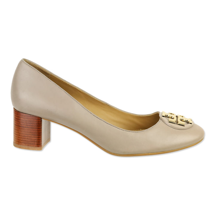 Tory Burch Claire 50mm French Gray Calf Leather Pumps