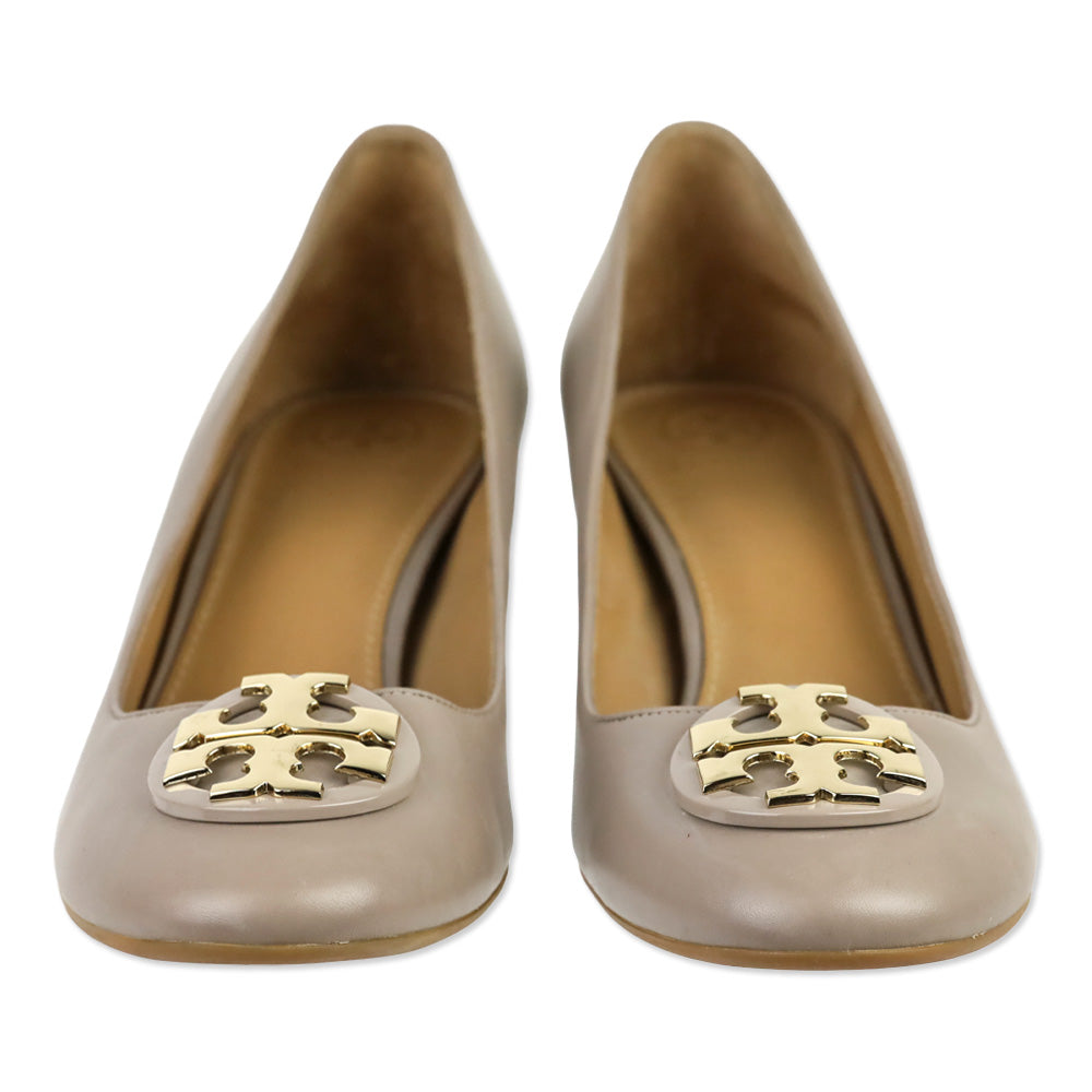 Tory Burch Claire 50mm French Gray Calf Leather Pumps