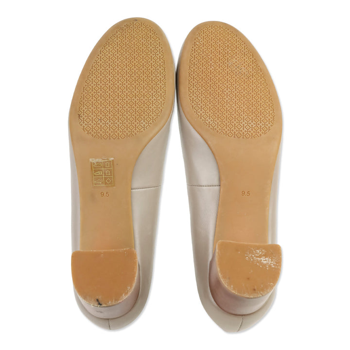 Tory Burch Claire 50mm French Gray Calf Leather Pumps