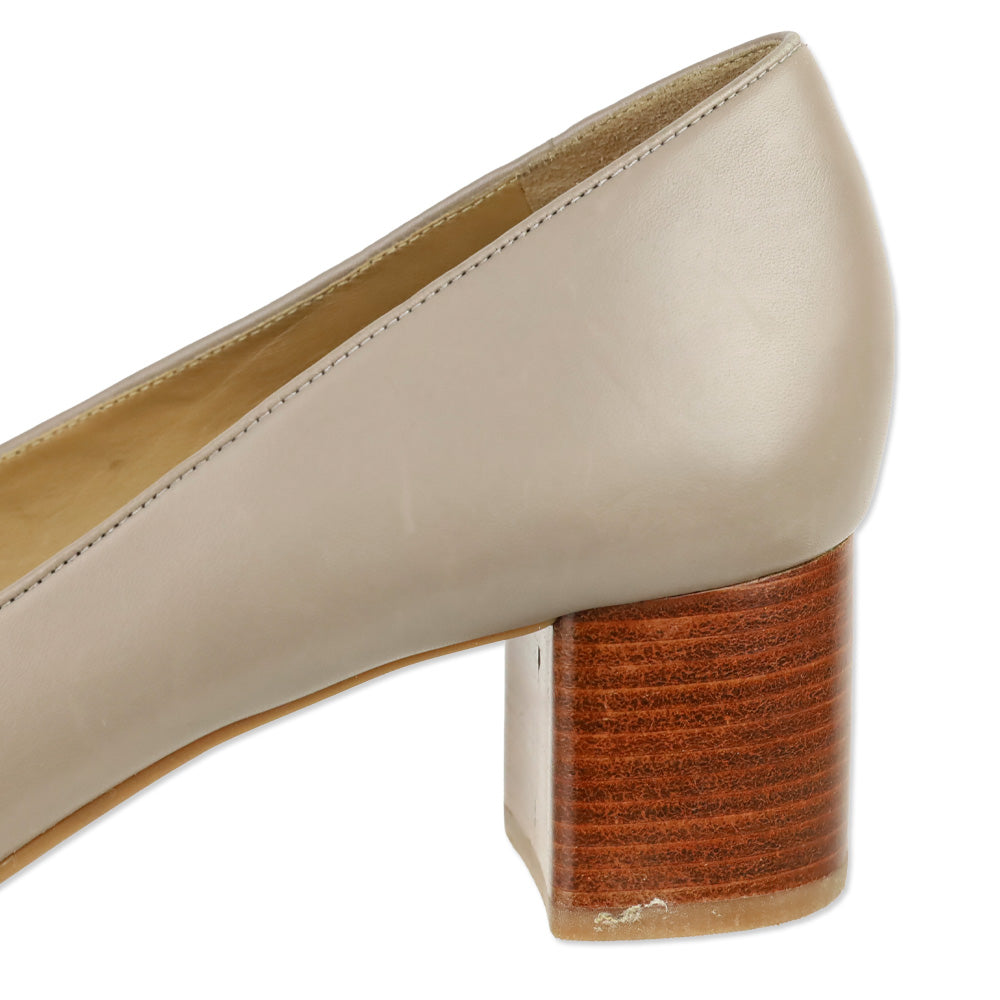 Tory Burch Claire 50mm French Gray Calf Leather Pumps