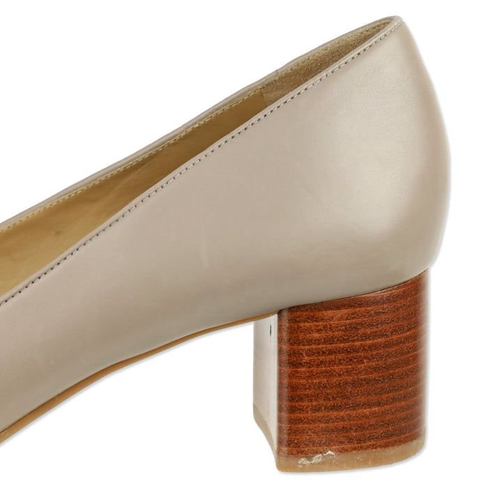 Tory Burch Claire 50mm French Gray Calf Leather Pumps