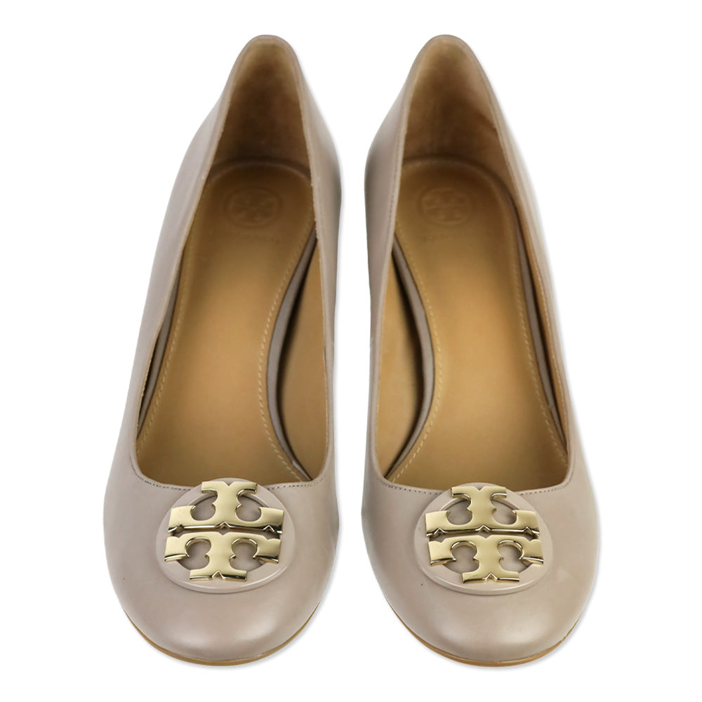Tory Burch Claire 50mm French Gray Calf Leather Pumps