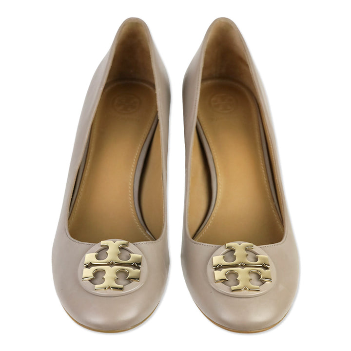 Tory Burch Claire 50mm French Gray Calf Leather Pumps