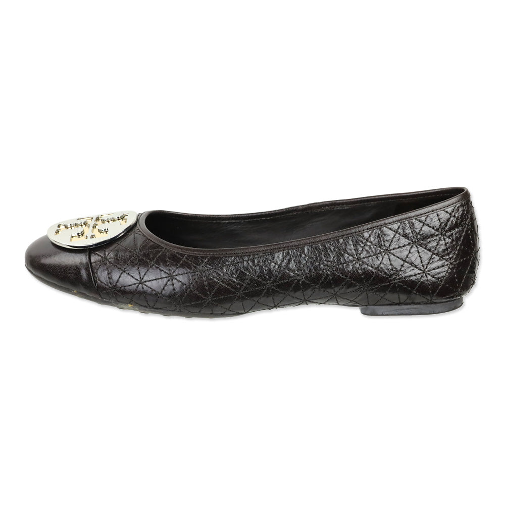 Tory Burch Claire Coco Quilted Leather Ballerina Flats