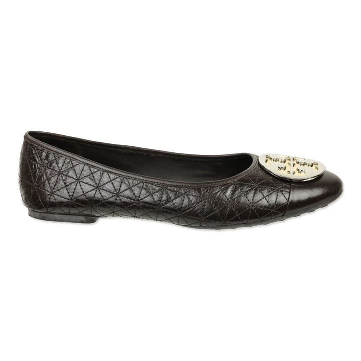 Tory Burch Claire Coco Quilted Leather Ballerina Flats
