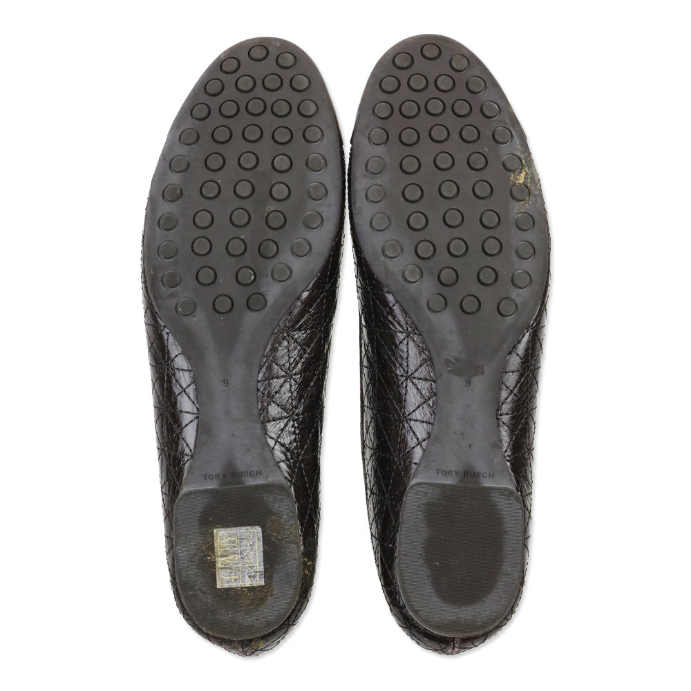 Tory Burch Claire Coco Quilted Leather Ballerina Flats