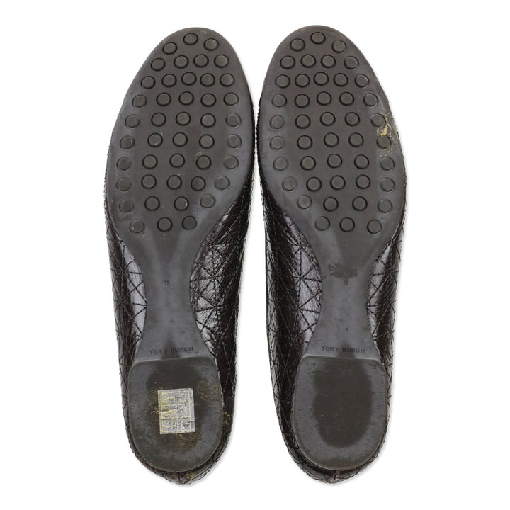 Tory Burch Claire Coco Quilted Leather Ballerina Flats