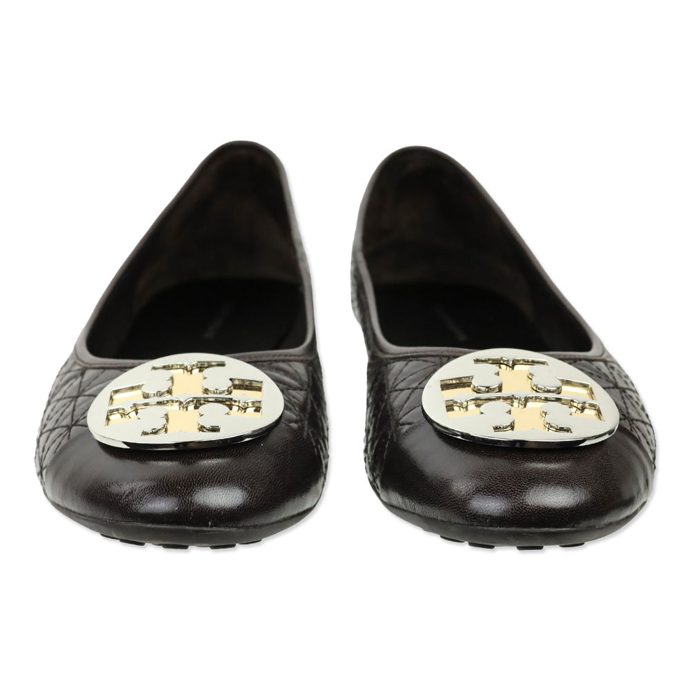 Tory Burch Claire Coco Quilted Leather Ballerina Flats