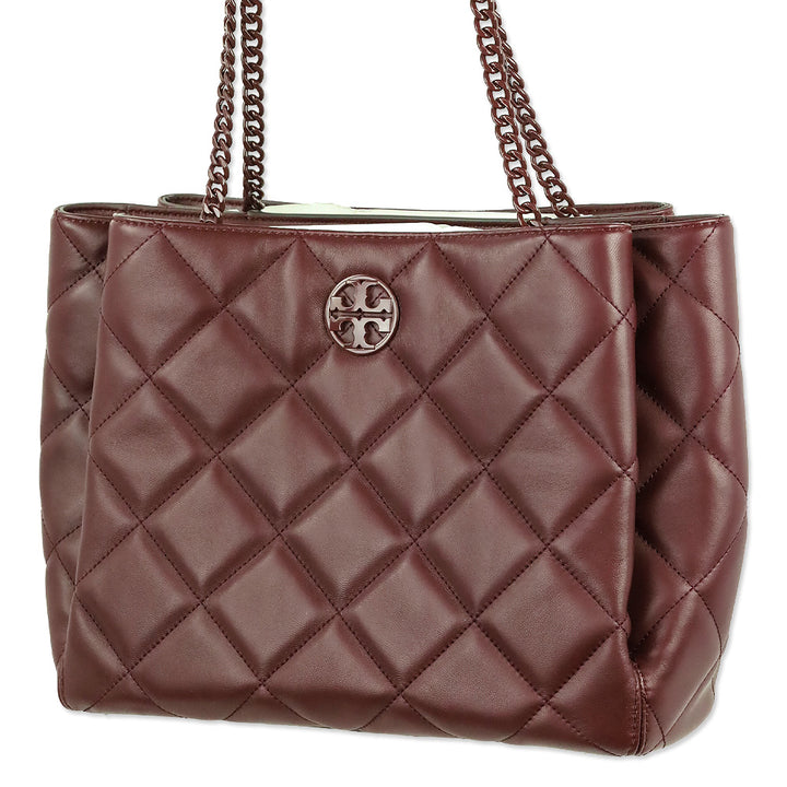 Tory Burch Claret Willa Soft Quilt Tote