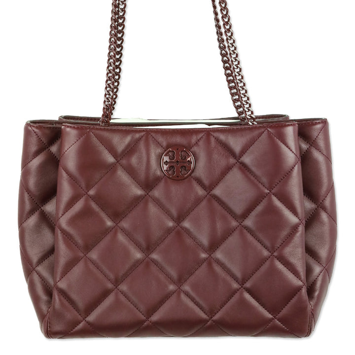 Tory Burch Claret Willa Soft Quilt Tote