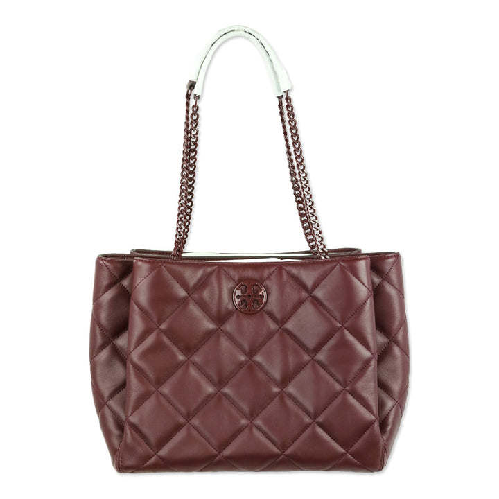 Tory Burch Claret Willa Soft Quilt Tote