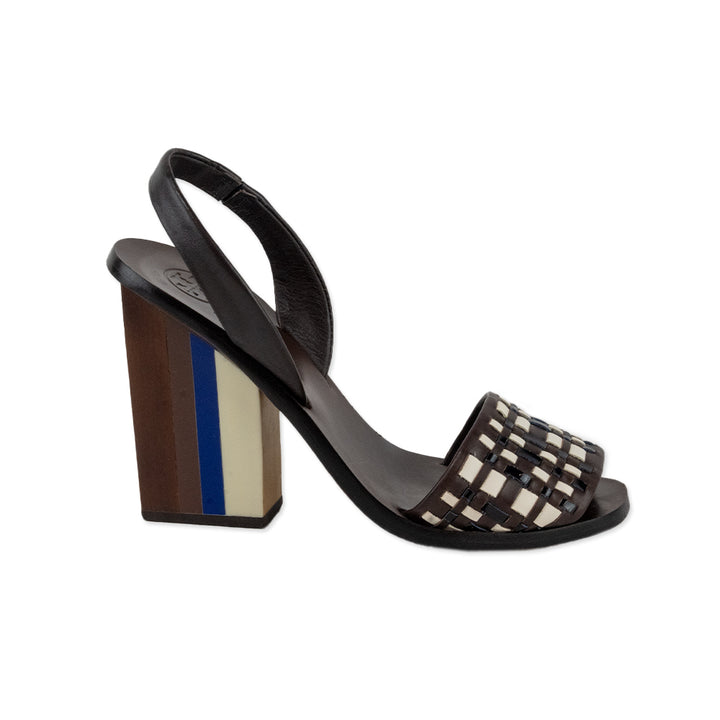 Tory Burch Color Block Wood Heeled Sandals