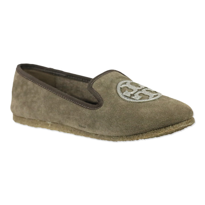 Tory Burch Elephant/Pewter Suede Billy Slipper