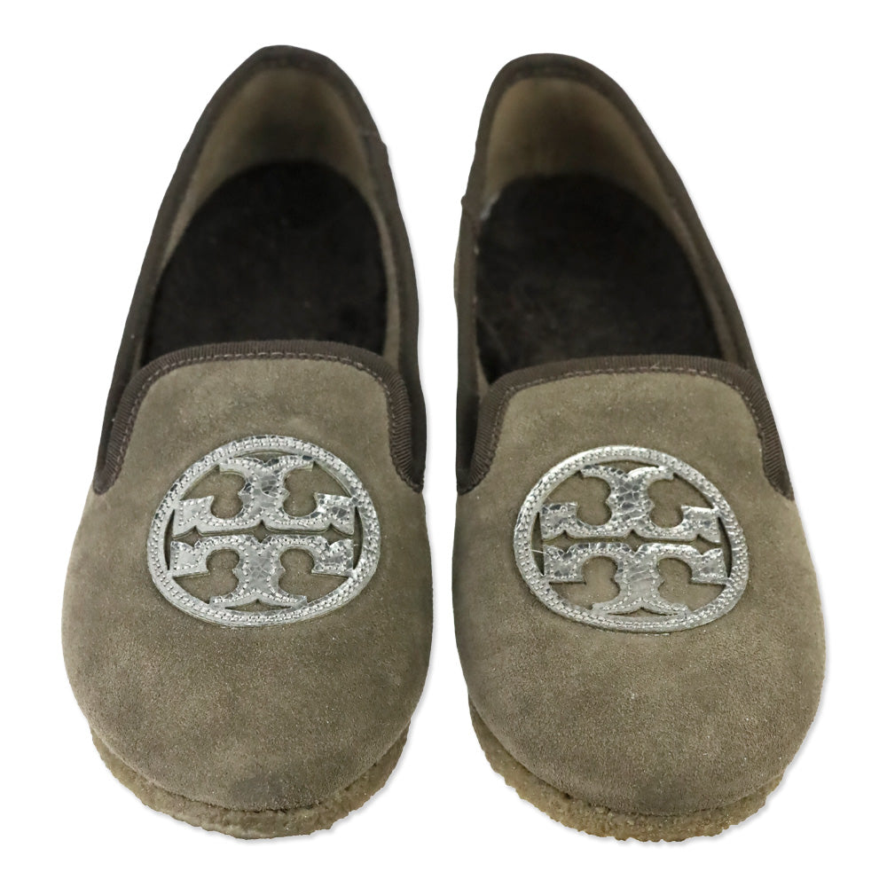 Tory Burch Elephant/Pewter Suede Billy Slipper
