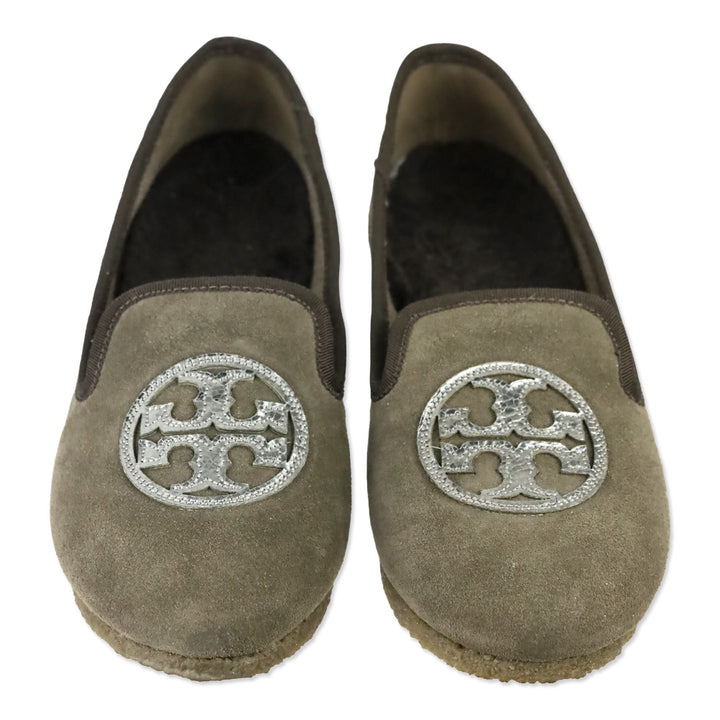 Tory Burch Elephant/Pewter Suede Billy Slipper