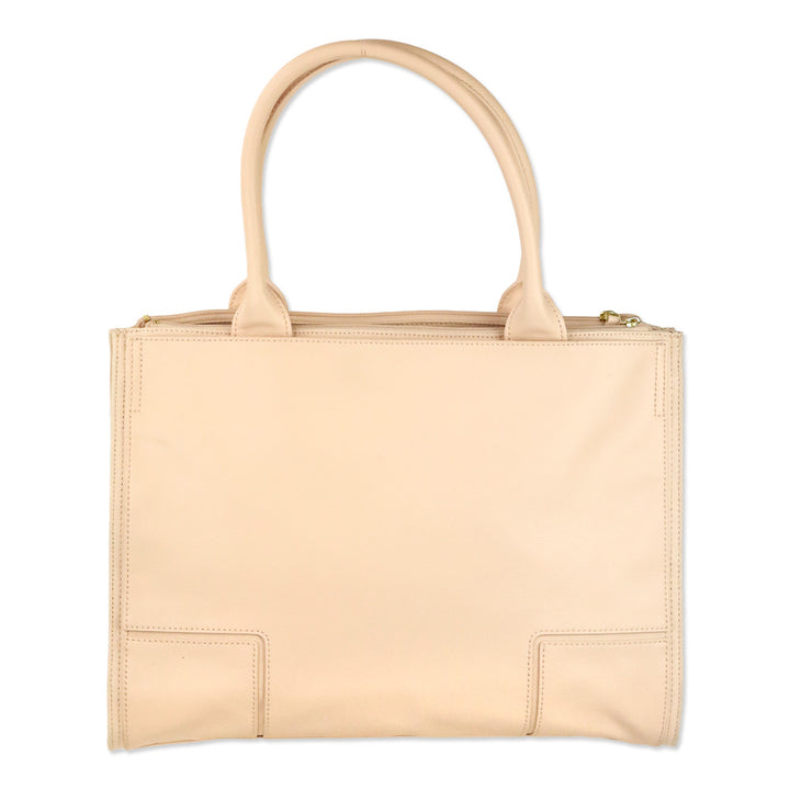 Tory Burch Ella Pink Leather and Canvas Large Tote Bag