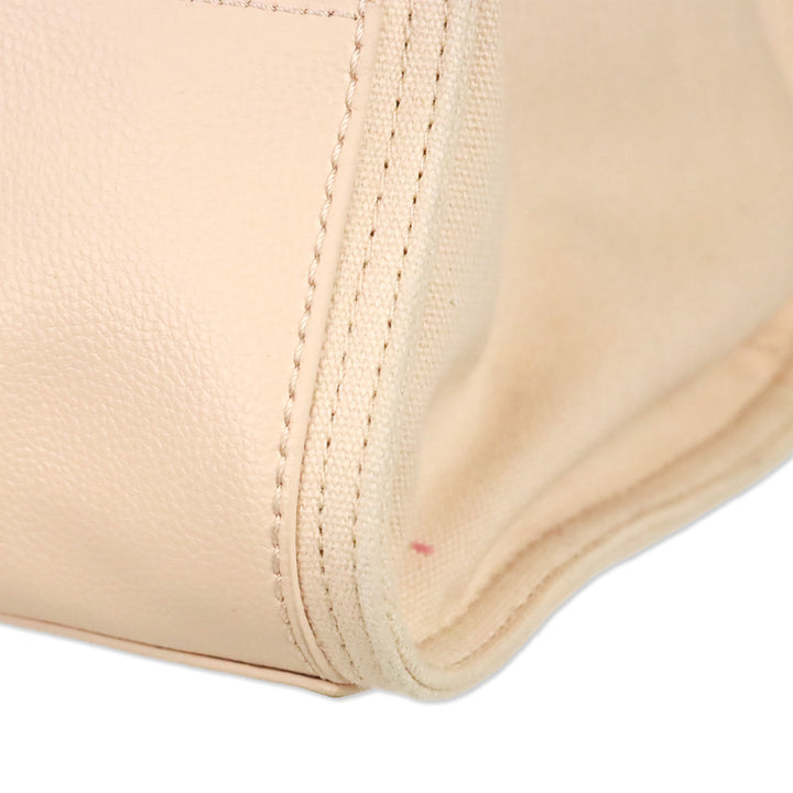 Tory Burch Ella Pink Leather and Canvas Large Tote Bag