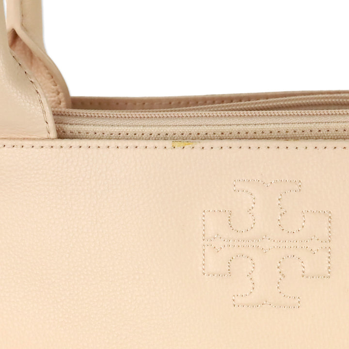 Tory Burch Ella Pink Leather and Canvas Large Tote Bag