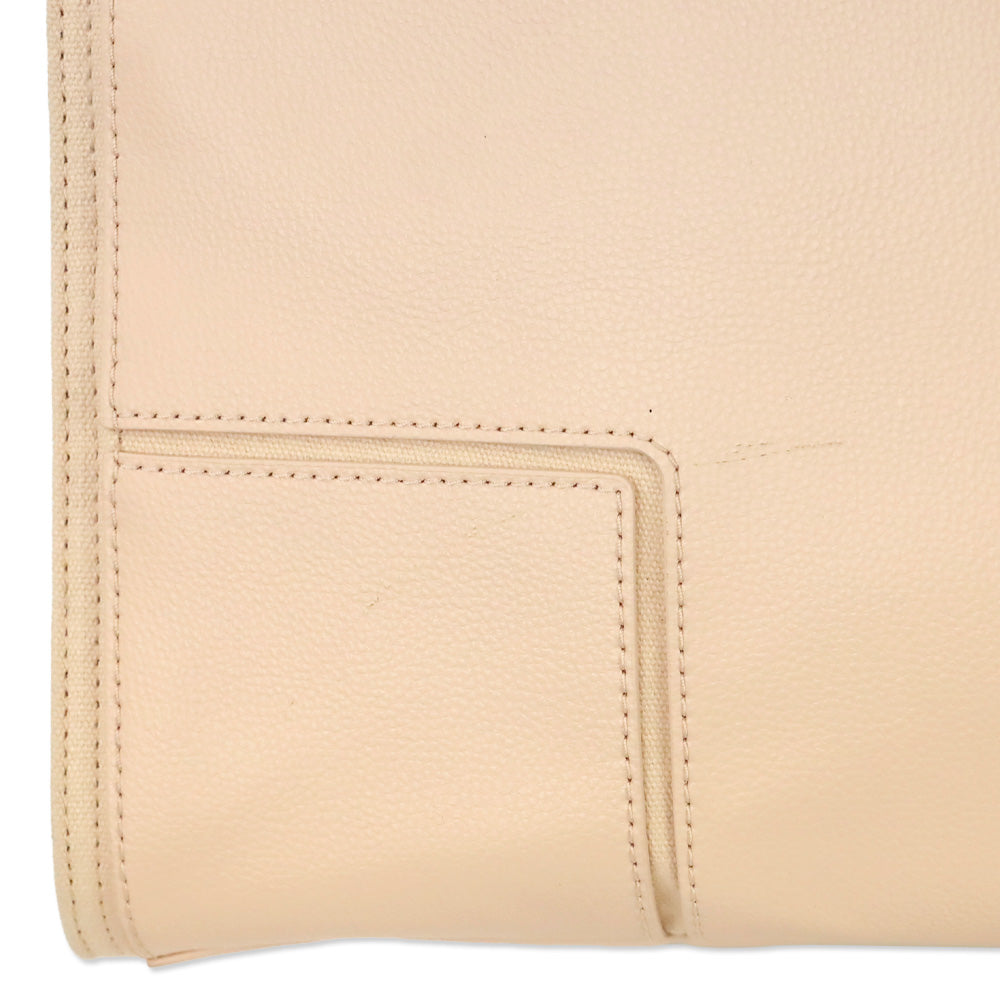 Tory Burch Ella Pink Leather and Canvas Large Tote Bag