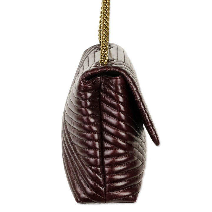 Tory Burch Fig Leather Kira Chevron Glazed Convertible Shoulder Bag