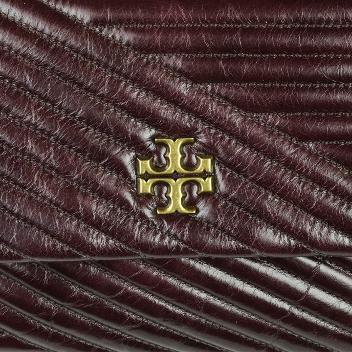 Tory Burch Fig Leather Kira Chevron Glazed Convertible Shoulder Bag