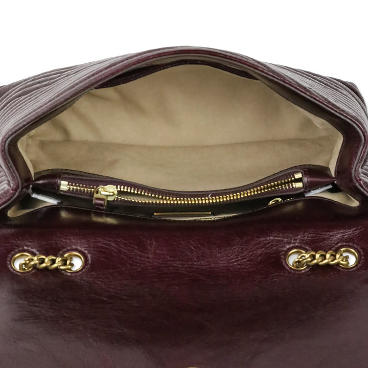 Tory Burch Fig Leather Kira Chevron Glazed Convertible Shoulder Bag