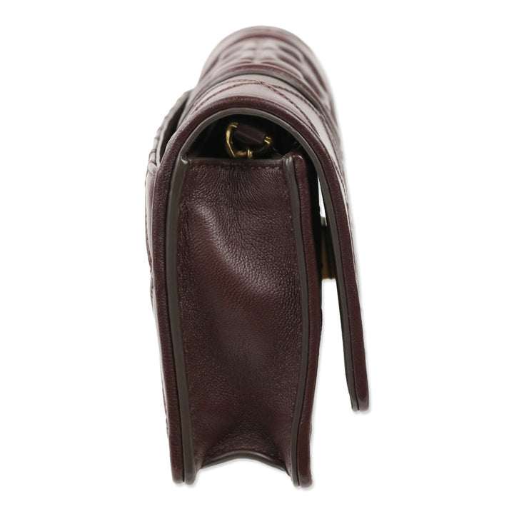 Tory Burch Fleming Burgundy Soft Leather Crossbody
