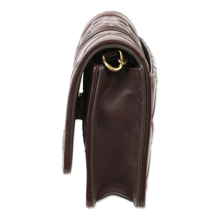 Tory Burch Fleming Burgundy Soft Leather Crossbody