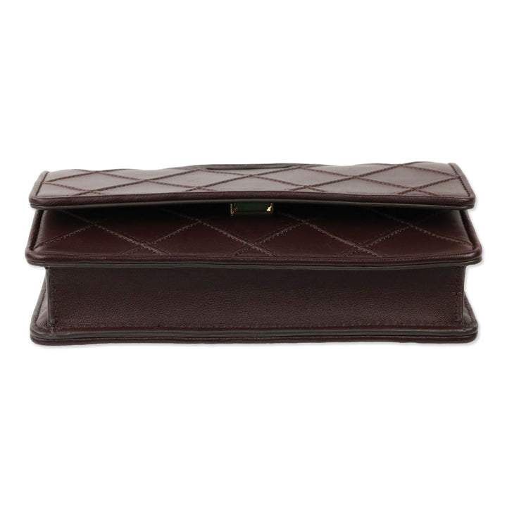 Tory Burch Fleming Burgundy Soft Leather Crossbody
