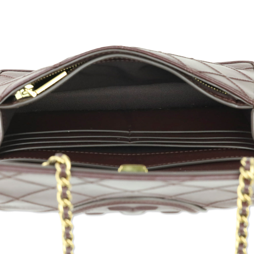 Tory Burch Fleming Burgundy Soft Leather Crossbody