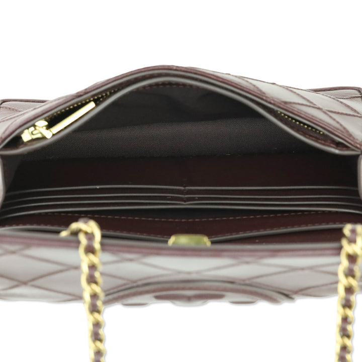 Tory Burch Fleming Burgundy Soft Leather Crossbody