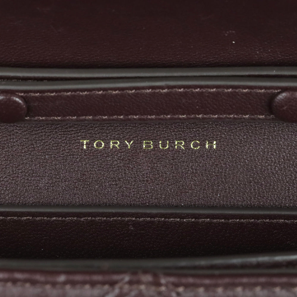 Tory Burch Fleming Burgundy Soft Leather Crossbody