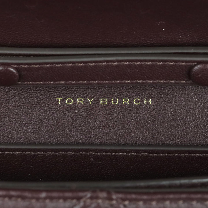 Tory Burch Fleming Burgundy Soft Leather Crossbody